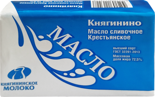 Масло сливочное КНЯГИНИНО Крестьянское 72,5% ГОСТ, без змж, 180г, фото