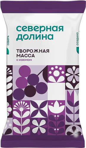 Масса творожная ШАХУНСКИЕ МОЛОЧНЫЕ ПРОДУКТЫ Северная долина Особая Изюм 23%, без змж, 180г, фотография