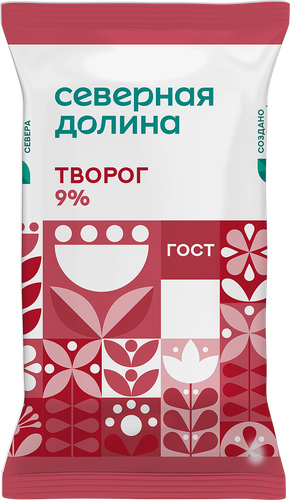 Творог ШАХУНСКИЕ МОЛОЧНЫЕ ПРОДУКТЫ Северная долина 9%, без змж, 180г, вид