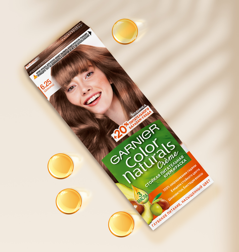 Краска для волос COLOR NATURALS 6.25 Шоколад, c 3 маслами, 110мл, вид