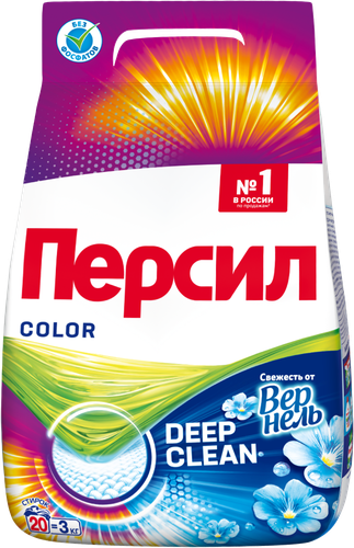 Стиральный порошок для цветного белья ПЕРСИЛ Color Свежесть от ВЕРНЕЛЬ, автомат, 3кг, детальное фото