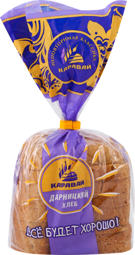 Хлеб ржано-пшеничный КАРАВАЙ Дарницкий, половинка, 375г, картинка