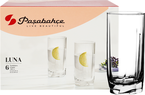 Набор стаканов PASABAHCE Luna высокие 375мл Арт. 42358, 6шт, детальное фото