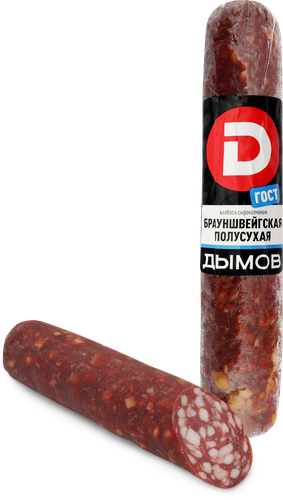 Колбаса сырокопченая ДЫМОВ Брауншвейгская полусухая, весовая, фото
