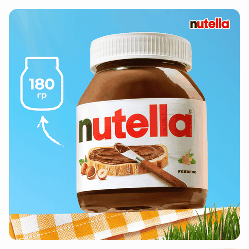 Паста ореховая NUTELLA с добавлением какао, 180г, фотография