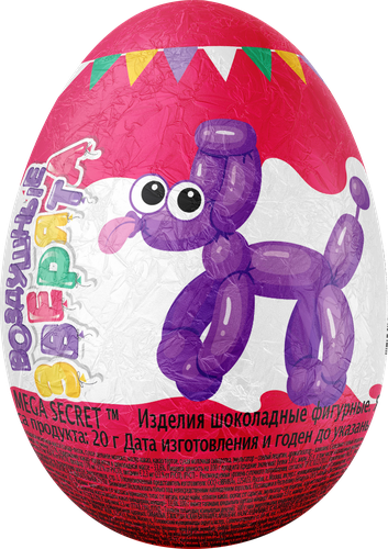 Яйцо шоколадное MEGA SECRET Воздушные зверята, 20г, картинка
