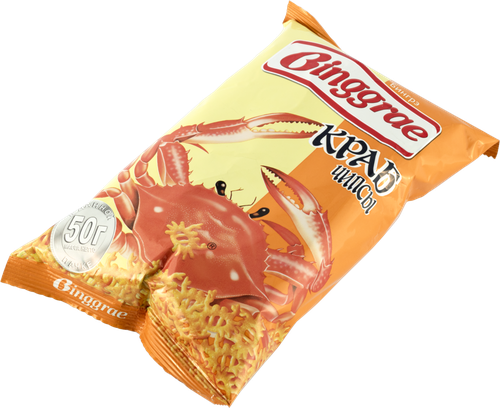 Чипсы хрустящие БИНГРЭ Краб, 50г, картинка