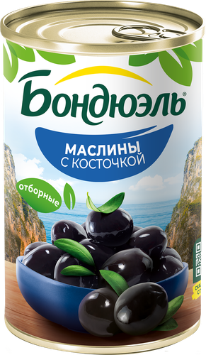 Маслины с косточкой БОНДЮЭЛЬ, 314мл, изображение