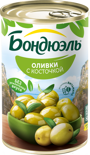 Оливки с косточкой БОНДЮЭЛЬ, 314мл, картинка