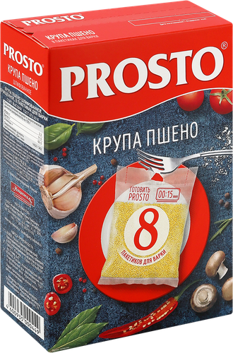 Пшено PROSTO высший сорт, в пакетиках, 8х62,5г, фото