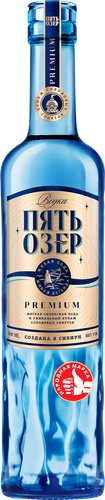 Водка ПЯТЬ ОЗЕР Премиум 40%, 0.5л, детальное фото