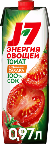 Сок J7 Томат с солью с мякотью, без сахара, 0.97л, фото
