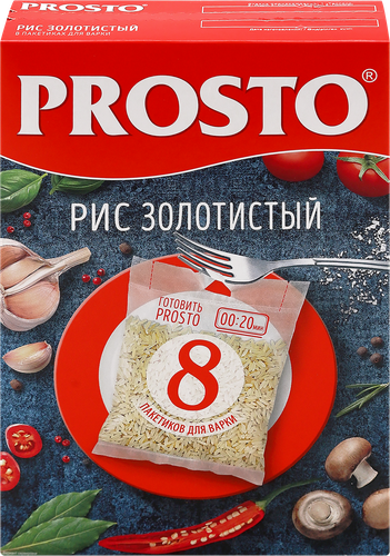 Рис PROSTO Золотистый 1-й сорт, в пакетиках, 8х62,5г, изображение