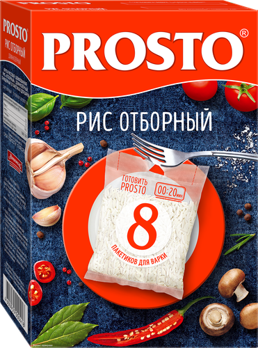 Рис PROSTO Отборный 1-й сорт, в пакетиках, 8х62,5г, изображение