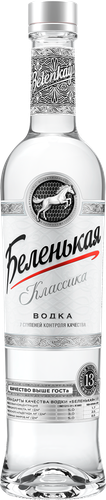 Водка БЕЛЕНЬКАЯ 40%, 0.5л, крупный план