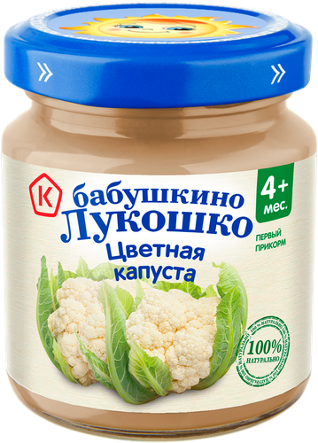 Пюре овощное БАБУШКИНО ЛУКОШКО Цветная капуста, с 4 месяцев, 100г, вид