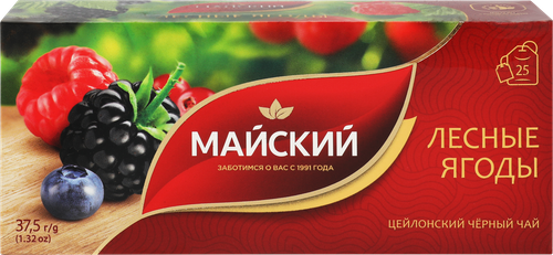 Чай черный МАЙСКИЙ Лесные Ягоды байховый, 25х1,5г, фотография