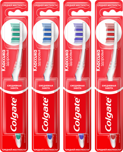 Зубная щетка COLGATE Классика Здоровья, средней жесткости, картинка