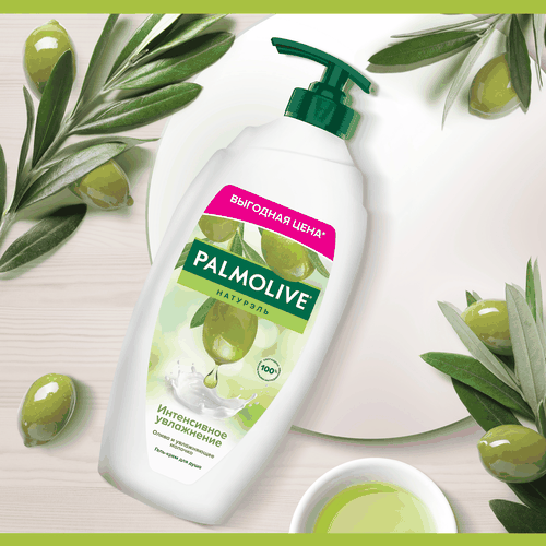 Гель для душа PALMOLIVE Натурэль Интенсивное увлажнение Олива и увлажняющее молочко, 750мл, картинка