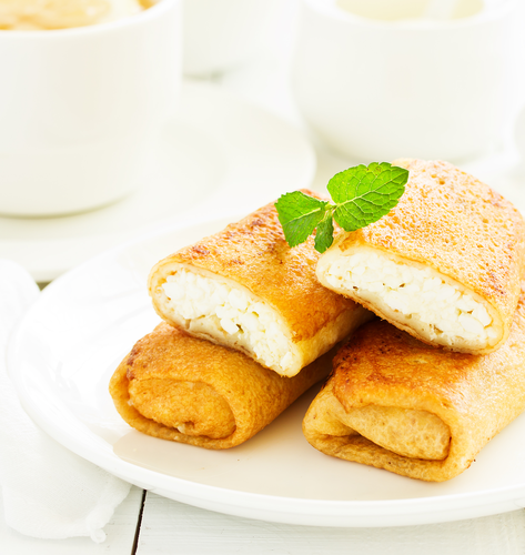 Блинчики Забава с творожной начинкой ЛЕНТА FRESH, весовые, крупный план