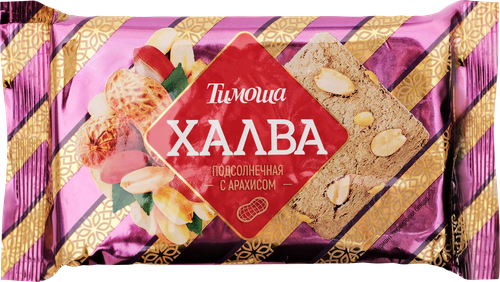 Халва ТИМОША Подсолнечная с арахисом, 250г, изображение