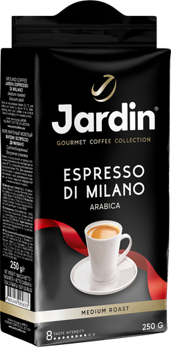 Кофе молотый JARDIN Espresso di Milano, 250г, крупный план