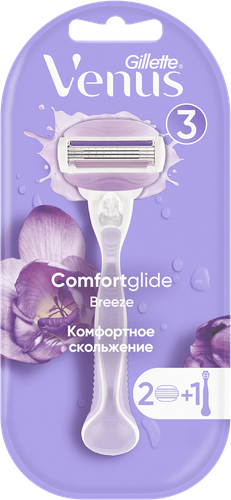 Бритва женская GILLETTE Venus ComfortGlide Breeze, с 2 сменными кассетами, фото