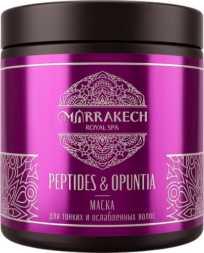 Маска для волос MARRAKECH ROYAL SPA Peptides&Opuntia Oil, для тонких и ослабленных, 500мл, детальное фото