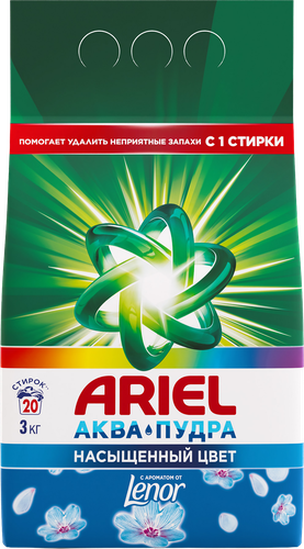 Стиральный порошок для цветного белья ARIEL С ароматом от Lenor, автомат, 3кг, вид