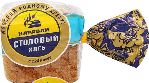 Хлеб ржано-пшеничный КАРАВАЙ Столовый, половинка, 375г, фотография
