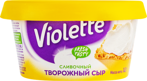 Сыр творожный КАРАТ Violette Сливочный 70%, без змж, 140г, вид