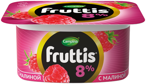 Продукт йогуртный FRUTTIS Суперэкстра Малина/Ананас, дыня 8%, без змж, 115г, изображение