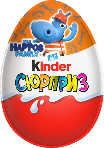 Яйцо шоколадное KINDER Сюрприз из молочного шоколада с игрушкой, в 
ассортименте, 20г, крупный план