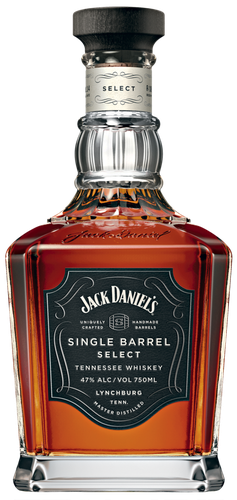 Виски JACK DANIEL'S Single Barrel зерновой 47%, 0.75л, крупный план