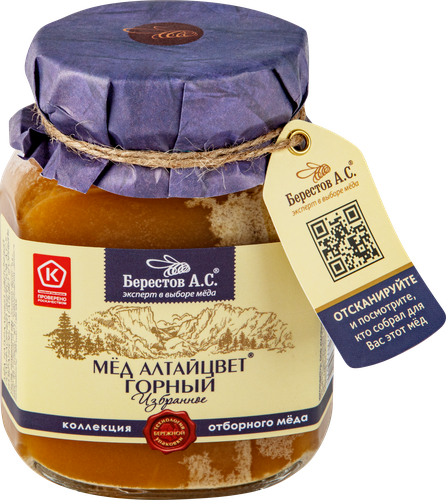 Мед горный БЕРЕСТОВ А.С. натуральный, 500г, картинка