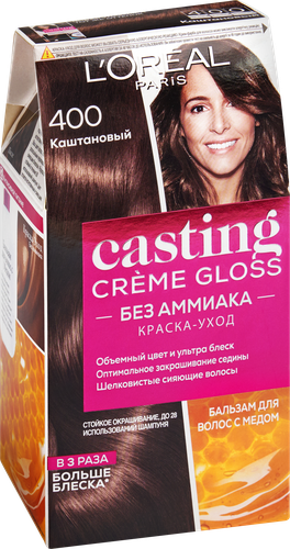 Краска-уход для волос CASTING CREME GLOSS 400 Каштан, без аммиака, 180мл, вид
