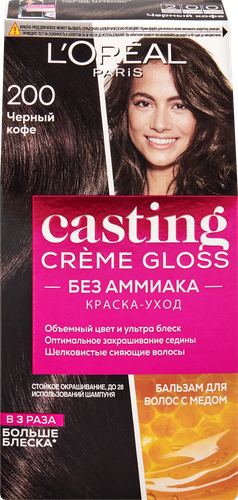 Краска-уход для волос CASTING CREME GLOSS 200 Черный кофе, без аммиака, 180мл, картинка