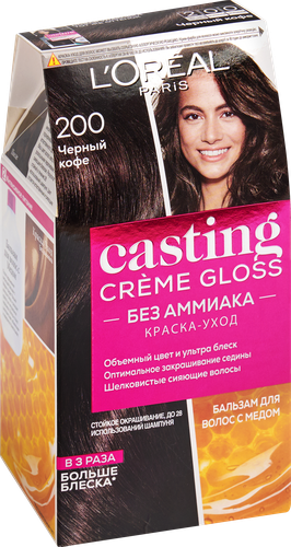 Краска-уход для волос CASTING CREME GLOSS 200 Черный кофе, без аммиака, 180мл, детальное фото