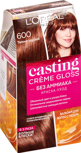Краска-уход для волос CASTING CREME GLOSS 600 Темно-русый, без аммиака, 180мл, картинка