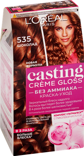 Краска-уход для волос CASTING CREME GLOSS 535 Шоколад, без аммиака, 180мл, картинка