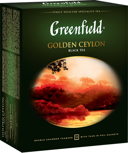 Чай черный GREENFIELD Golden Ceylon Цейлонский, 100пак, вид