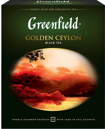 Чай черный GREENFIELD Golden Ceylon Цейлонский, 100пак, детальное фото