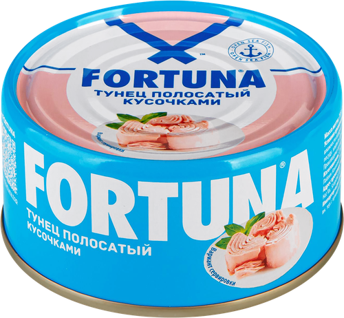 Тунец FORTUNA кусочки в собственном соку, 185г, детальное фото