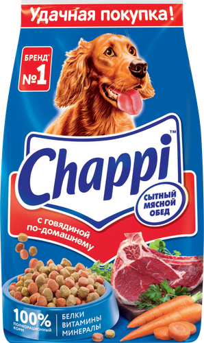 Корм сухой для собак Chappi Сытный мясной обед с говядиной, 2.5кг, детальное фото