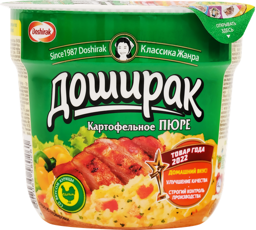 Пюре картофельное DOSHIRAK со вкусом курицы, 40г, фото