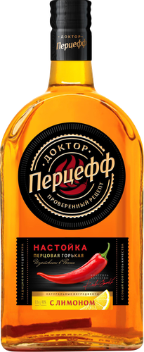 Настойка ДОКТОР ПЕРЦЕФФ ТАТСПИРТПРОМ на меду с лимоном горькая 40%, 0.5л