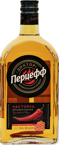 Настойка ДОКТОР ПЕРЦЕФФ горькая на меду, 40%, 0.5л, детальное фото