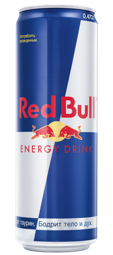 Напиток энергетический RED BULL Energy Drink большая банка тонизирующий газированный, 0.473л, крупный план