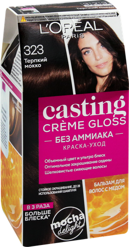 Краска-уход для волос CASTING CREME GLOSS 323 Черный шоколад, без аммиака, 180мл, фото