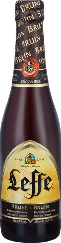 Пиво темное LEFFE Brune фильтрованное пастеризованное 6,5%, 0.33л, крупный план